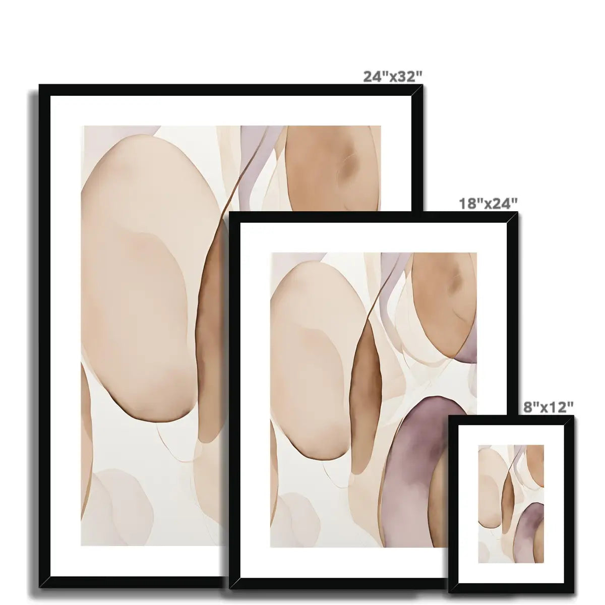 Elegancia discreta: obra de arte en beige y malva